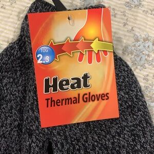 Heat Thermal Uni-Sex Gloves NEW Gray/Black Warm one size fits all Comfy stretch